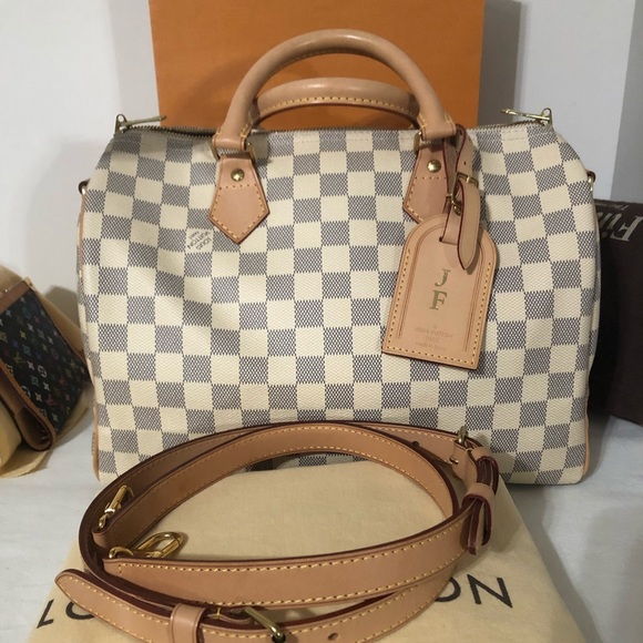 Louis Vuitton Speedy Bandouliere 30 in Damier Azur - Picture 4 of 17